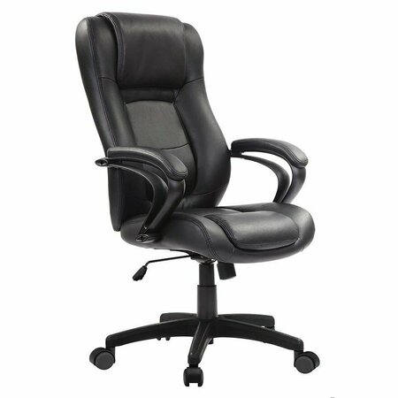 Homeroots Black Leather Chair 26.37 x 27.55 x 41.33 in. 372382